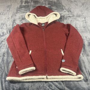 Kuhl‎ Women's Hooded Alfpaca Fleece Zip Up Burgundy Small outdoor hiking